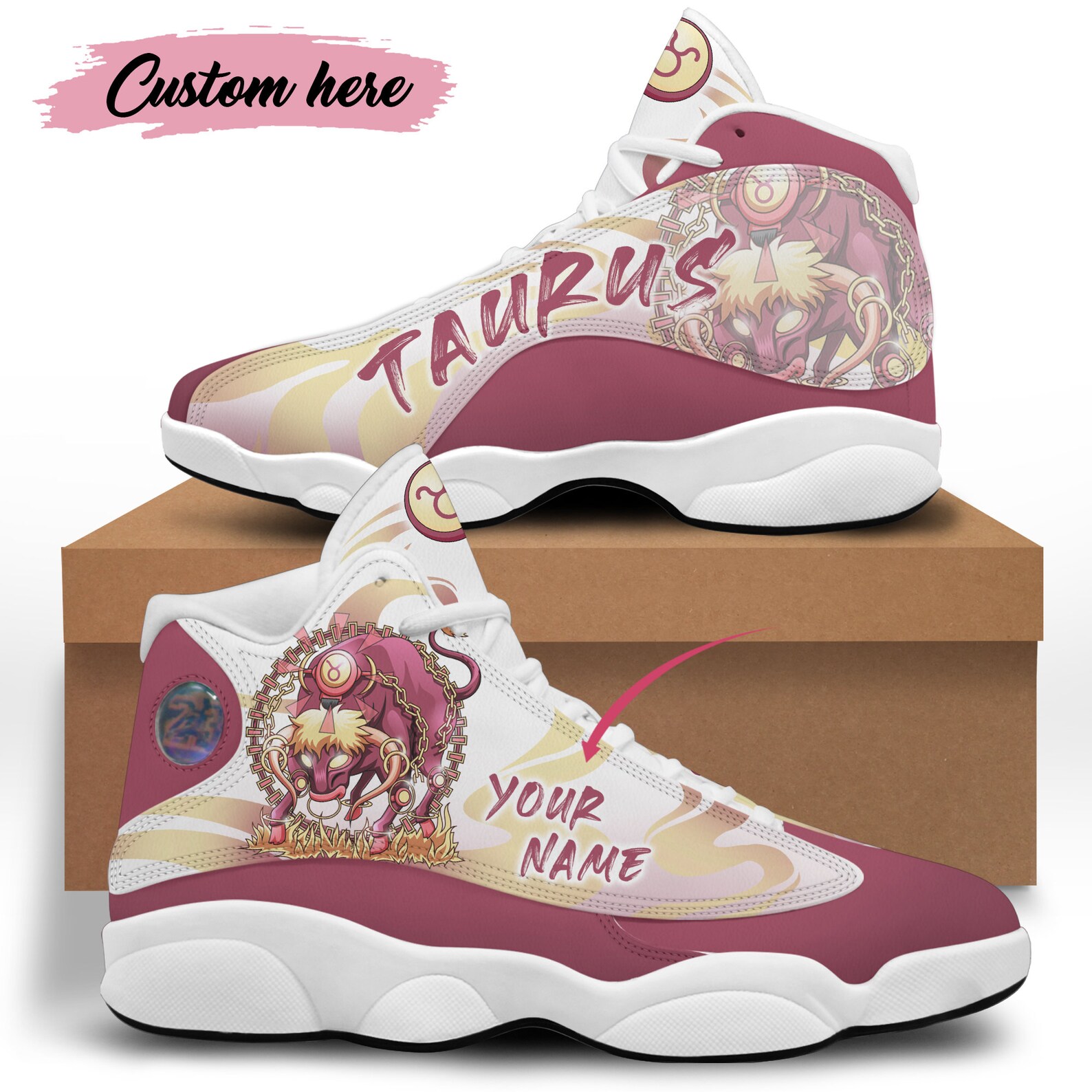 Taurus AJD 13 Shoes Zodiac Shoes Air JD13 Shoes Astrology Etsy