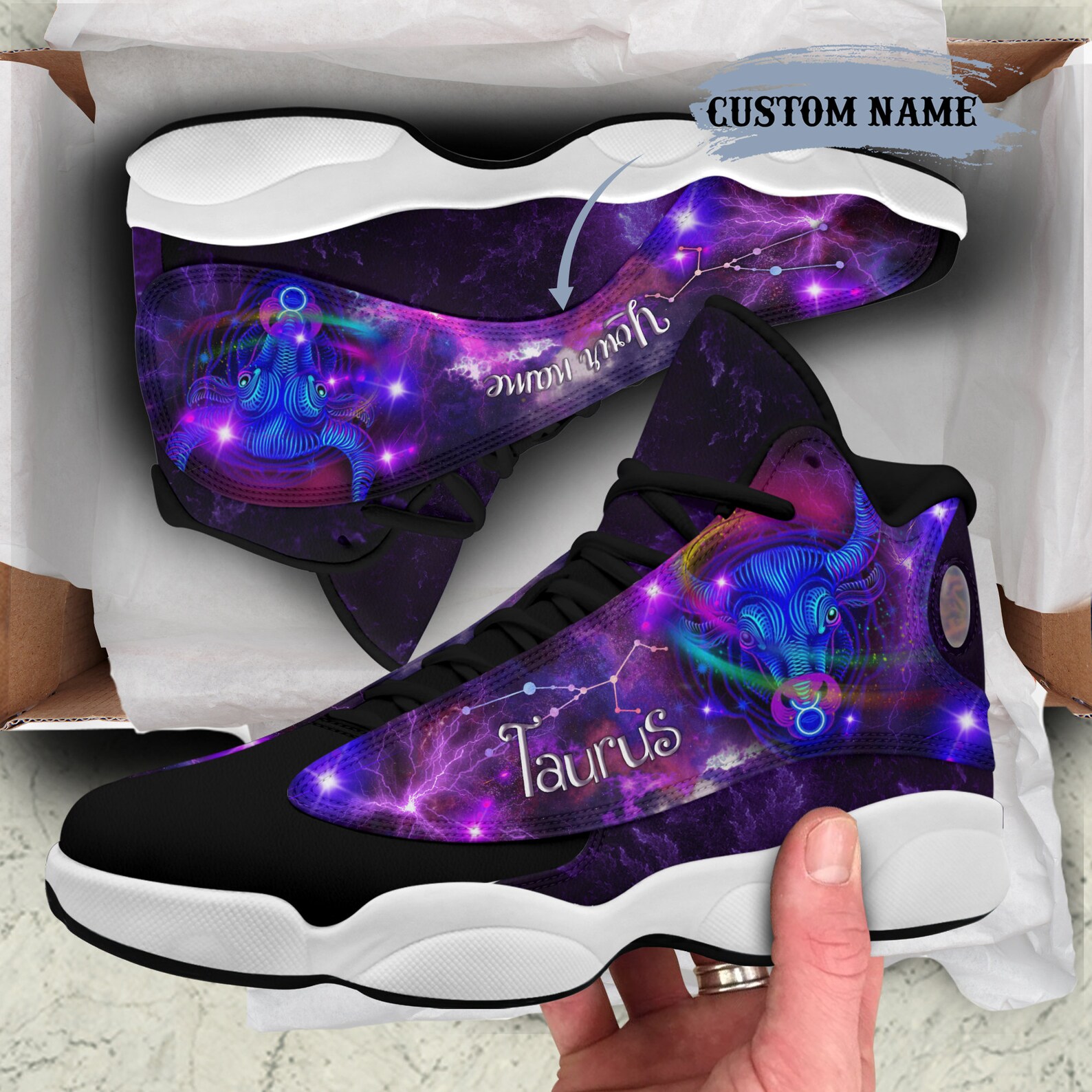 Taurus AJD 13 Shoes Zodiac Shoes Air JD13 Shoes Astrology Etsy