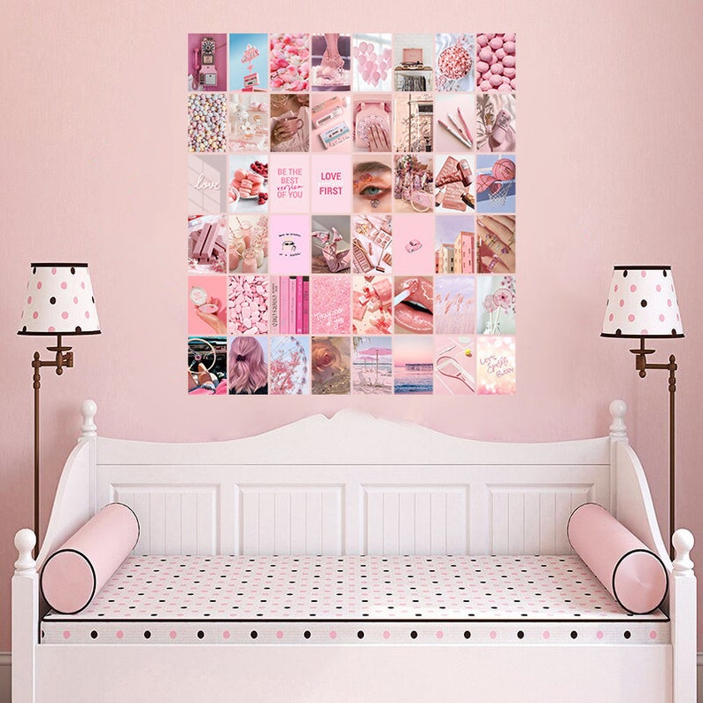 Dreamy Pink Wall Collage Kit 50Pcs-DIGITAL DOWNLOAD Soft Pink | Etsy