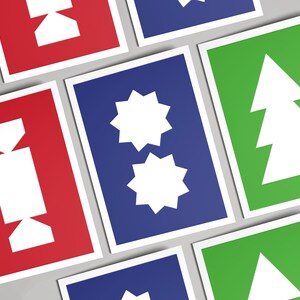 Set von sechs Weihnachtskarten