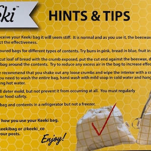 Keeki Bag - The FAMOUS “KEEKI” Bag, Beeswax Lined Linen Bag w/ drawstring, Kitchen Essential for every Kitchen