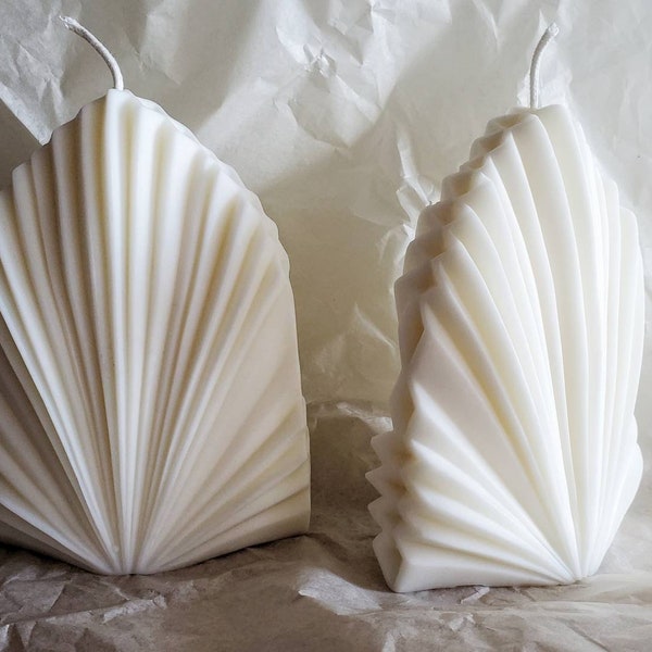 Unique Large Shell Candle / Palm Spear Candle / Origami Candle / Decorative Candle / Geometric Candle / Modern Candle  /Art Deco Candle