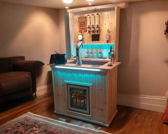 Full Front Monaco Home Bar: a drinks bar/summerhouse bar/mancave bar with space for a fridge.