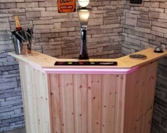 Corner Home Drinks Bar Ideal for Summerhouse, Mancave, Home, and Garden