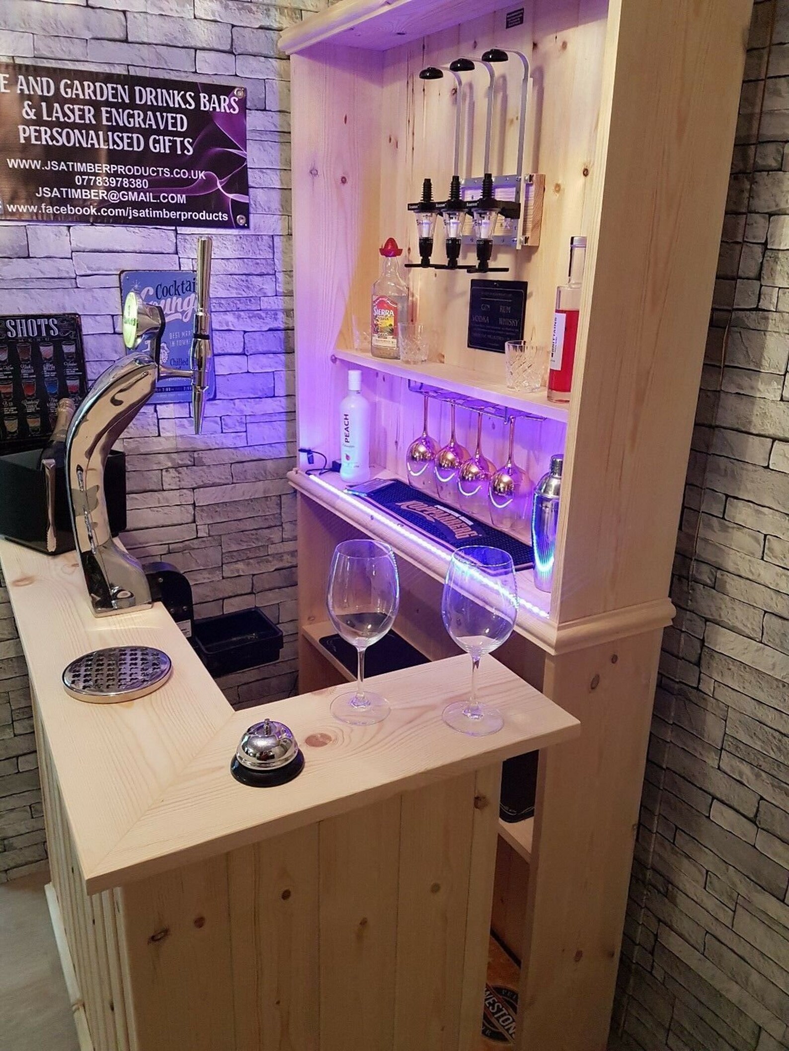 Full vegas style home bar home drinks bar mancave summerhouse Etsy