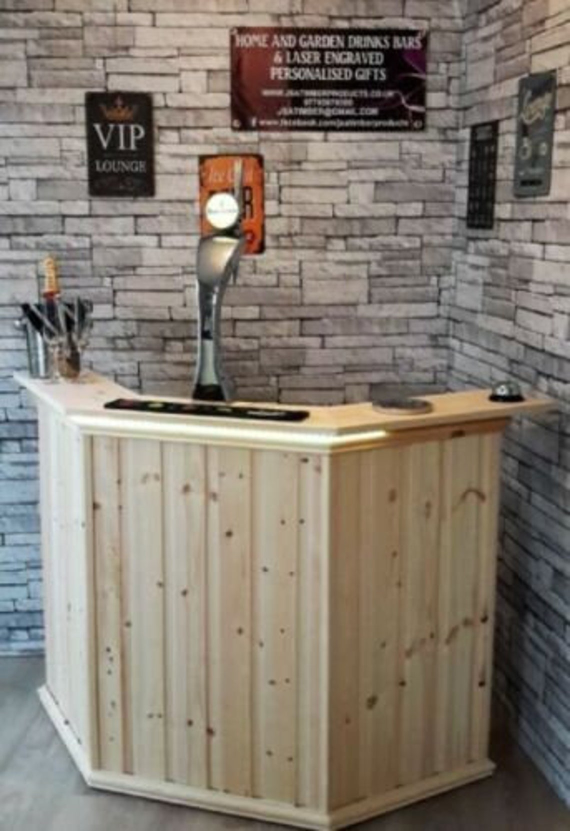 Corner Home Drinks Bar Perfect for Summerhousemancavehome & Etsy UK