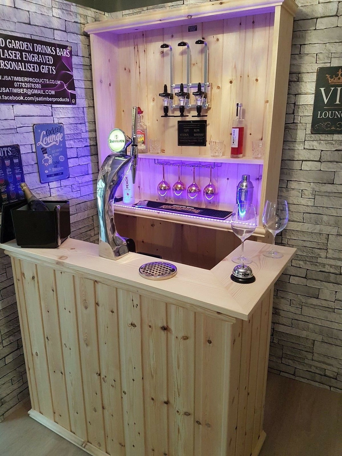 Full vegas style home bar home drinks bar mancave summerhouse Etsy