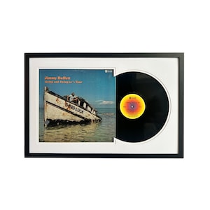 Jimmy Buffett - Living and Dying in 3/4 Time, Framed Vinyl Record & Album Cover, Ready to Hang, Music Gift, Wall Art