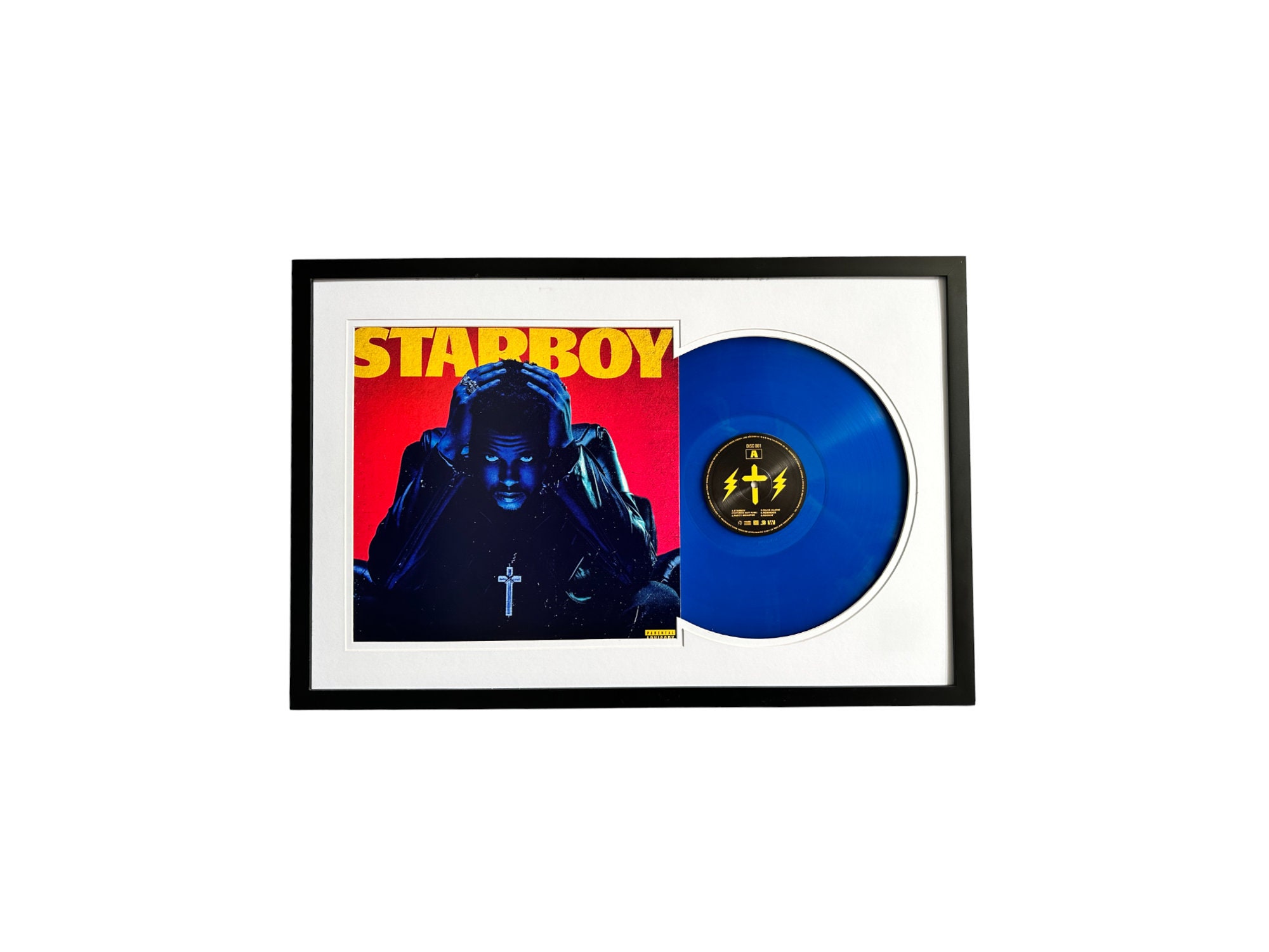 the-weeknd-starboy-exclusive-blue-vinyl-framed-vinyl-record-album