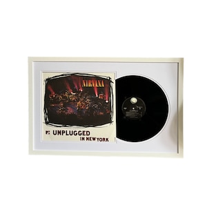 Nirvana - MTV Unplugged, Framed Vinyl Record & Album Cover, Ready to Hang, Music Gift, Wall Art