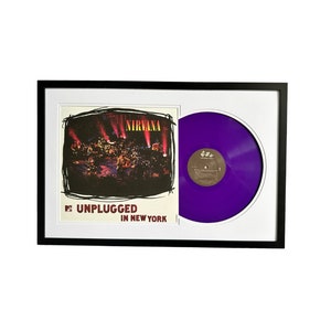 Nirvana - MTV Unplugged Exclusive Purple Vinyl, Framed Vinyl Record & Album Cover, Ready to Hang, Music Gift, Wall Art