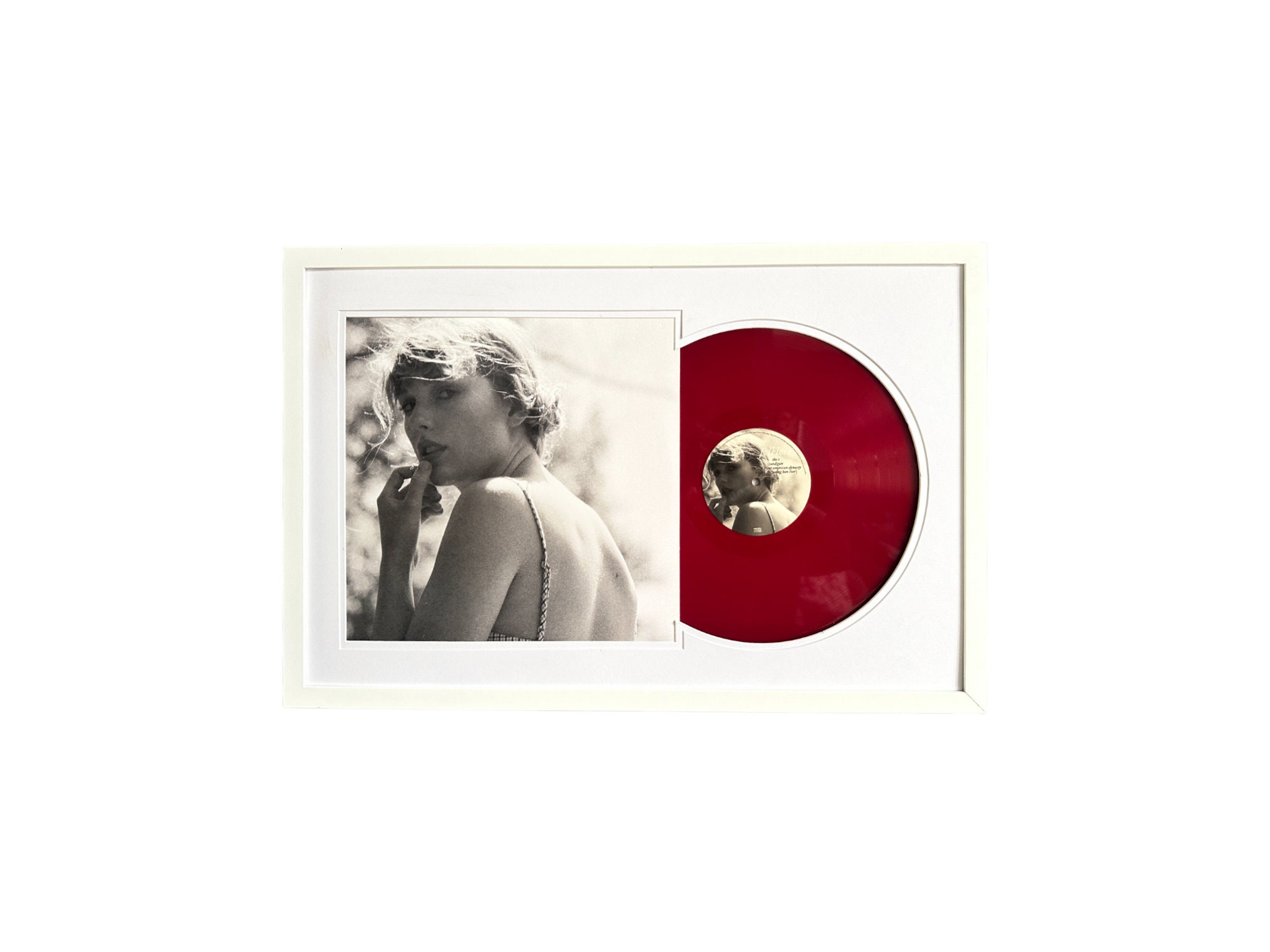 Taylor Swift - Folklore (exclusive Red Vinyl), Framed Vinyl Record ...