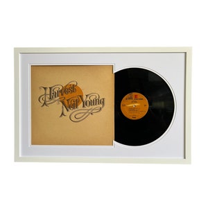 Neil Young - Harvest, Framed Vinyl Record & Album Cover, Ready to Hang, Music Gift, Wall Art