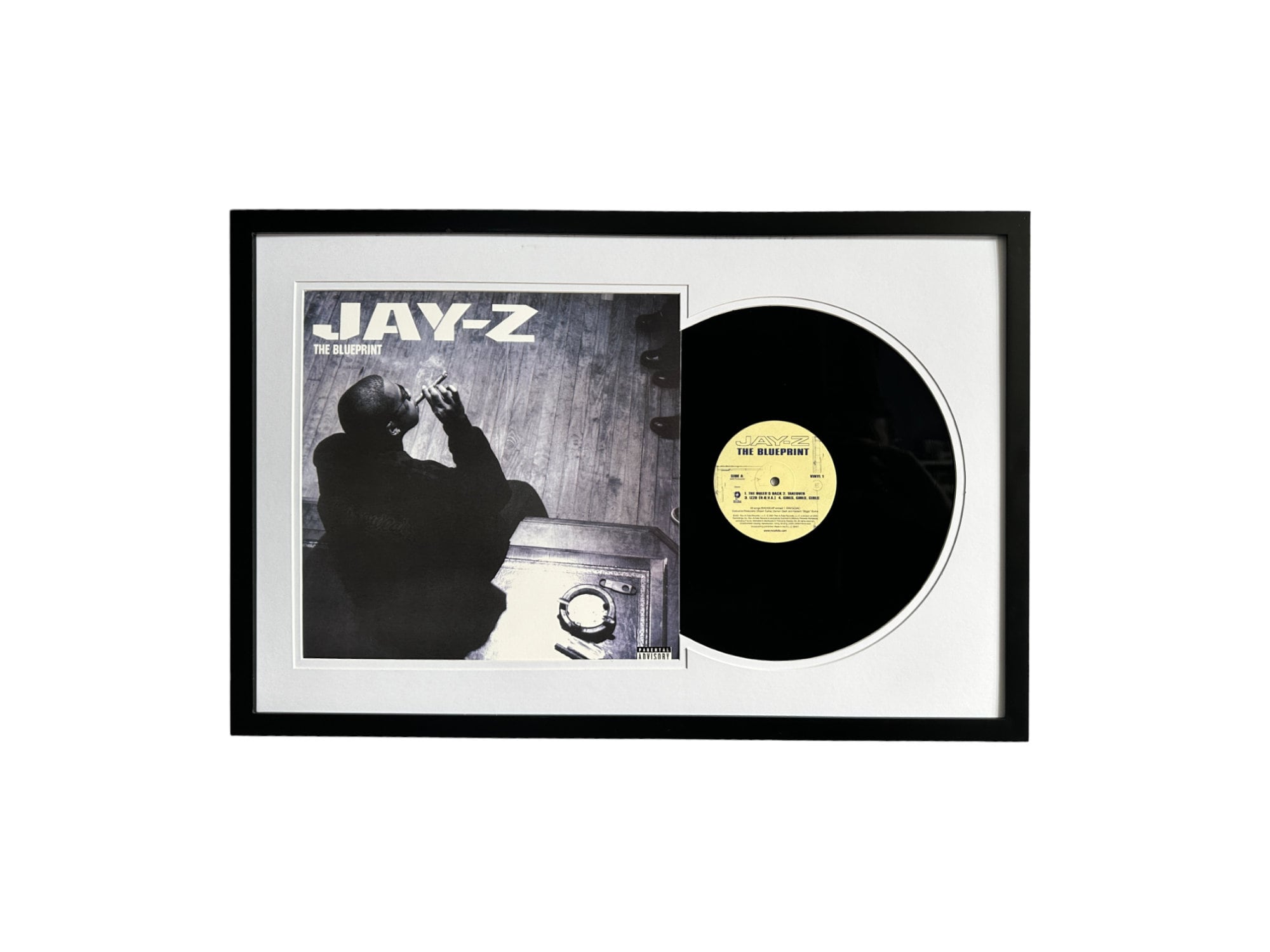 Jay-z - the Blueprint, Framed Vinyl Record & Album Cover, Ready to 