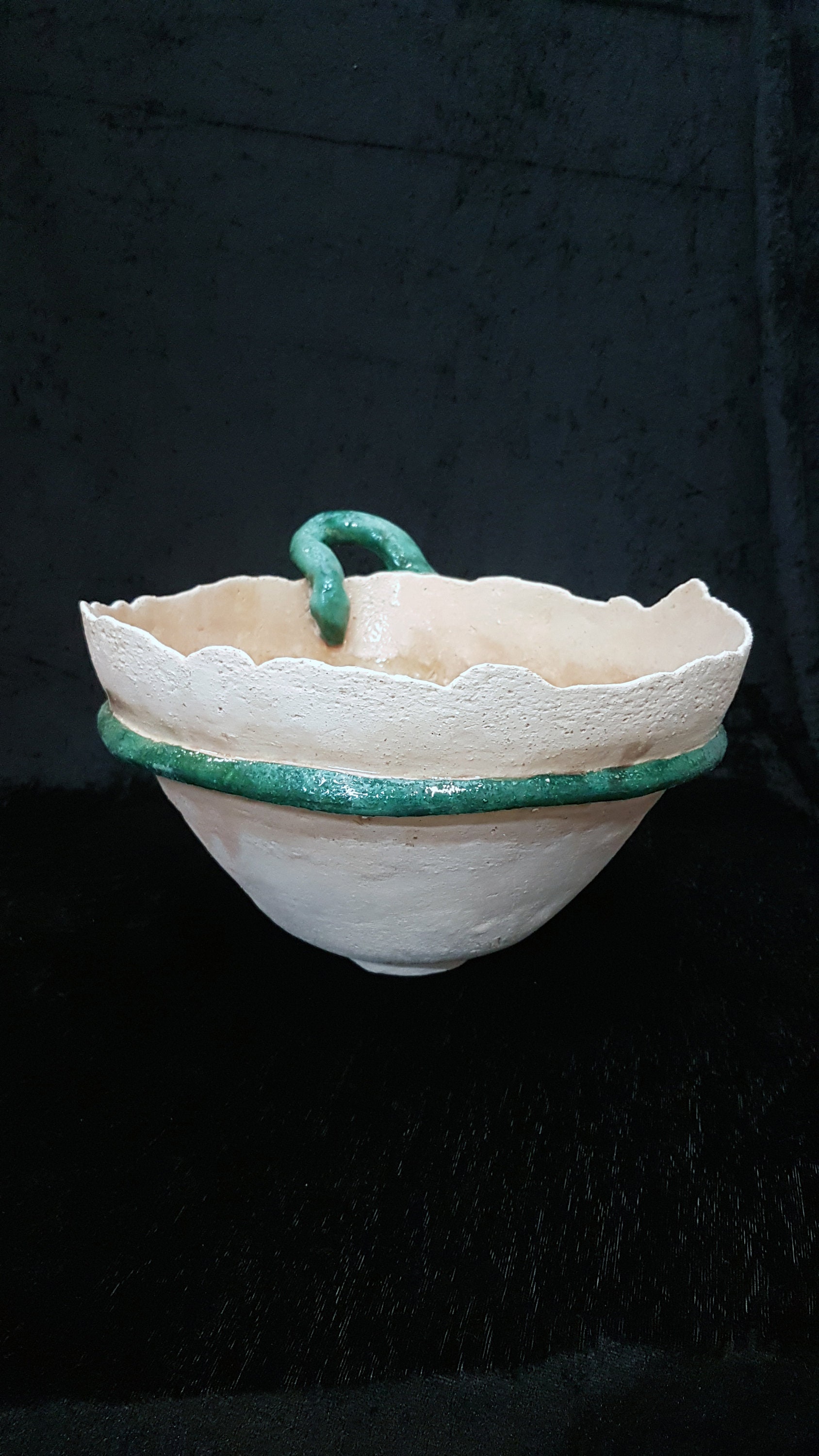 Pottery Jar With Snake Handle Vaso Con Manico a Serpentine Etsy