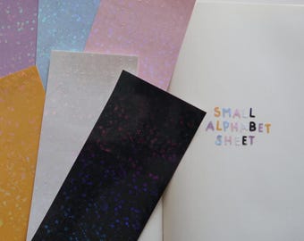 Small Alphabet Sticker Sheet (Holographic Bubble Finish) Vinyl Journaling Craft Supplies