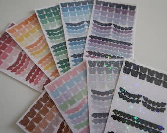 Butterfly and Banner Sticker Sheet (Holographic Star Finish) | Journal, Scrapbook, Deco, Toploader