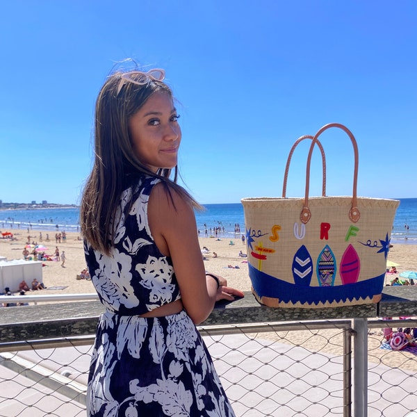 Very large beach bag, straw beach basket, market tote basket, straw beach tote bag, handcraft