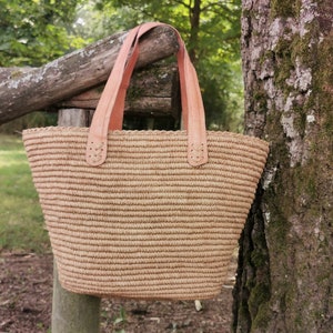 Sac à main en crochet, Sac Cabas en paille, sac femme fait main, Grand fourre-tout, sac raphia tressé naturel, idée cadeau