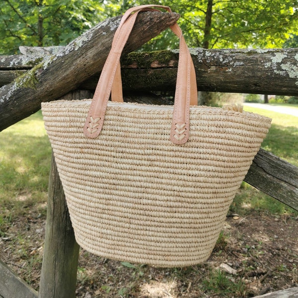 Sac à main en crochet, sac raphia crochet, sac en paille naturel tendance, handmade tote