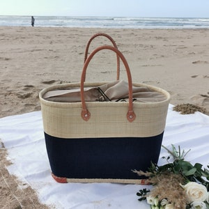 XXL woven basket, natural basket, shopping or market tote, straw basket, beach basket bag, artisanal handmade bag