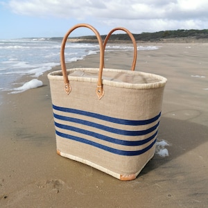 Strandkorb aus Stroh, große XXL-Jutetasche, wiederverwendbare Einkaufstasche, Marktkorb aus gewebtem Stroh