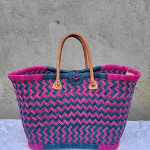 artisan woven straw basket bag, straw basket, raffia bag, wicker basket, shopping basket, artisan tote image 7