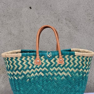 artisan woven straw basket bag, straw basket, raffia bag, wicker basket, shopping basket, artisan tote image 3