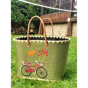 Elegant XXL woven straw basket, handmade craft creation, nature and fiber handmade handcraft