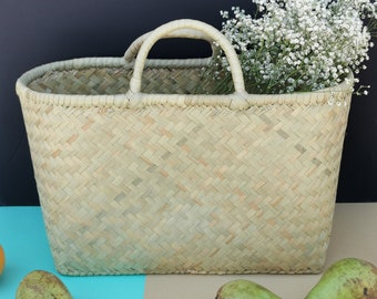 Natural woven straw tote basket, beach bag, market tote bag, chic picnic basket sizes S/M/L/XL/XXL