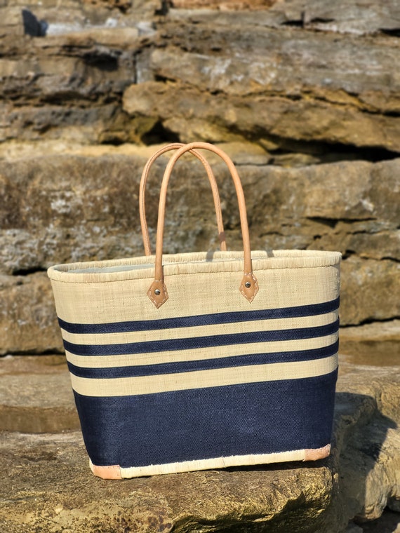 Sac fourre-tout à motif rayé pour femmes | Sac fourre-tout en coton