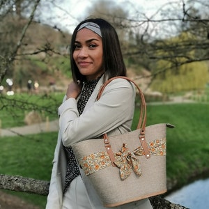 Raffia handbag, Women's handbag, Woven straw handbag, Rafia handbag image 8