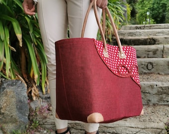 Tote bag, handmade bag, chic vintage style bag