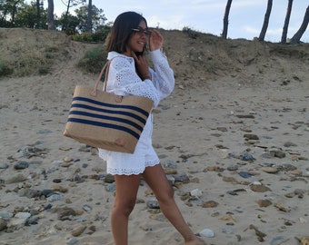 トートバッグ Ossl Playa Lapia rattan tote bag RM5B0195 Large Straw Tote Bag, Beach Bag, Burlap Shopping Bag, Raffia