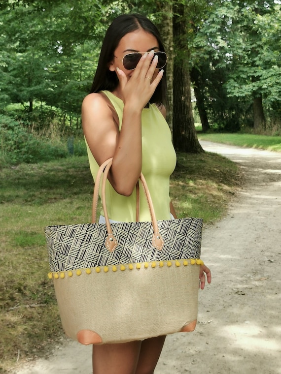 Sac a main en toile de jute cheap