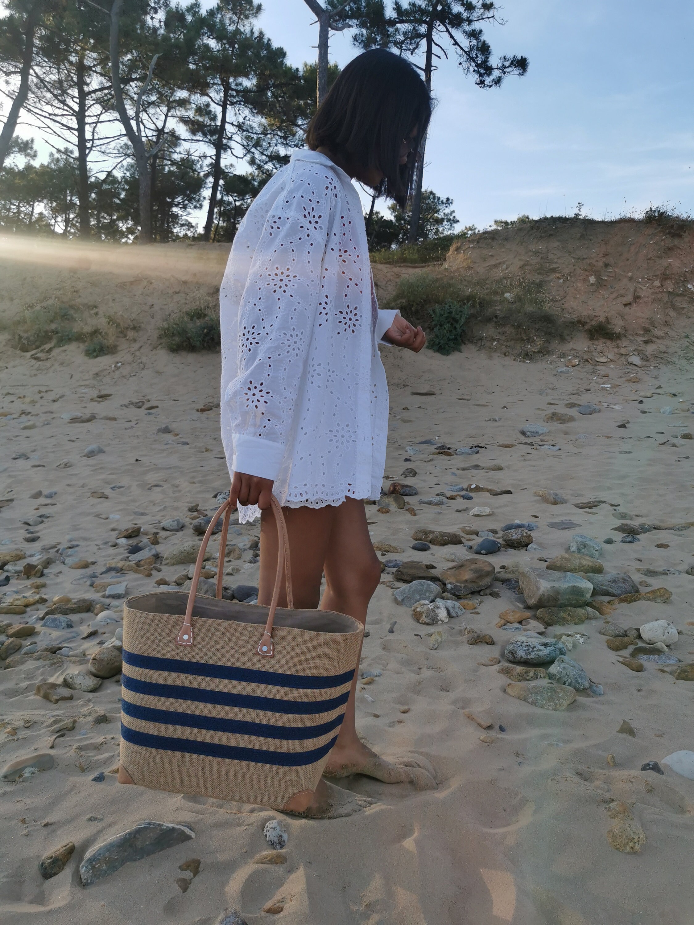 トートバッグ Ossl Playa Lapia rattan tote bag RM5B0195 Large Straw Tote Bag, Beach Bag, Burlap Shopping Bag, Raffia