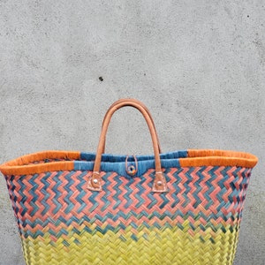 Healifty Grand Panier De Marché Africain Oval En Paille Tressée Avec Poignée – Marron