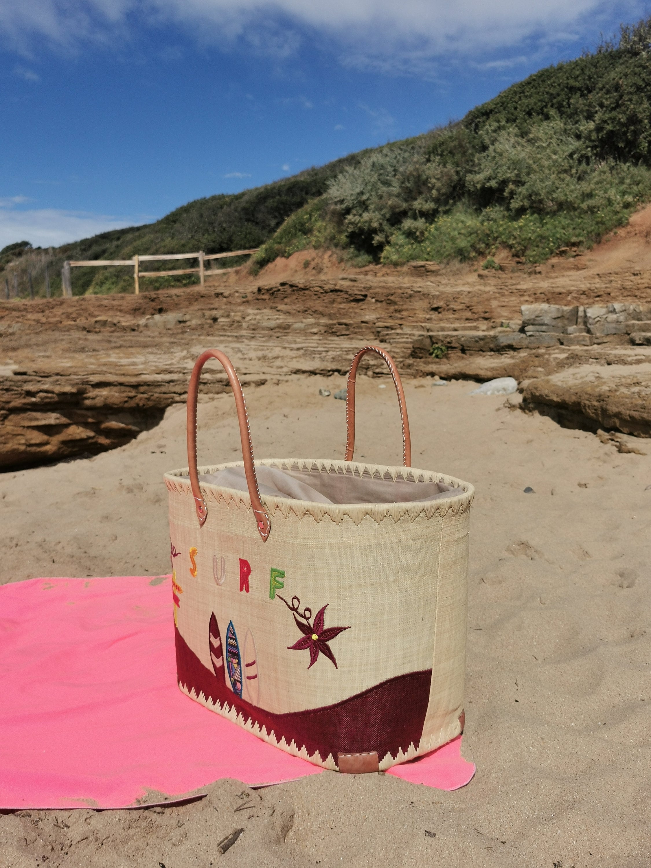 Very Large Family Beach Bag Straw Beach Basket Market Tote -  Norway