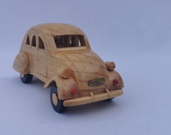 Interior decoration, Citroën 2CV wooden car, wooden decorative objects, gift idea