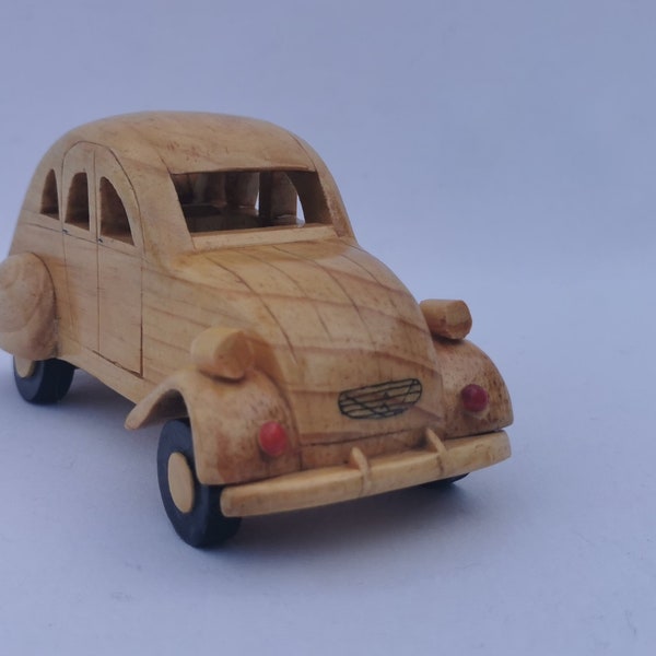 Voiture miniature en bois 2CV Citroën déco maison, objets déco en bois fait main