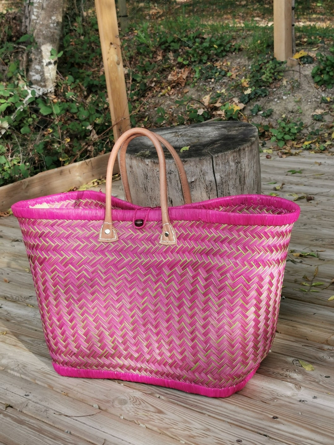 Large Woven Basket Straw Shopping Basket Wicker Tote Basket Etsy