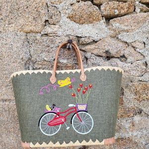 Large woven basket, market shopping basket, straw basket for shopping, wicker bag