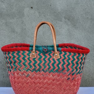 artisan woven straw basket bag, straw basket, raffia bag, wicker basket, shopping basket, artisan tote image 6