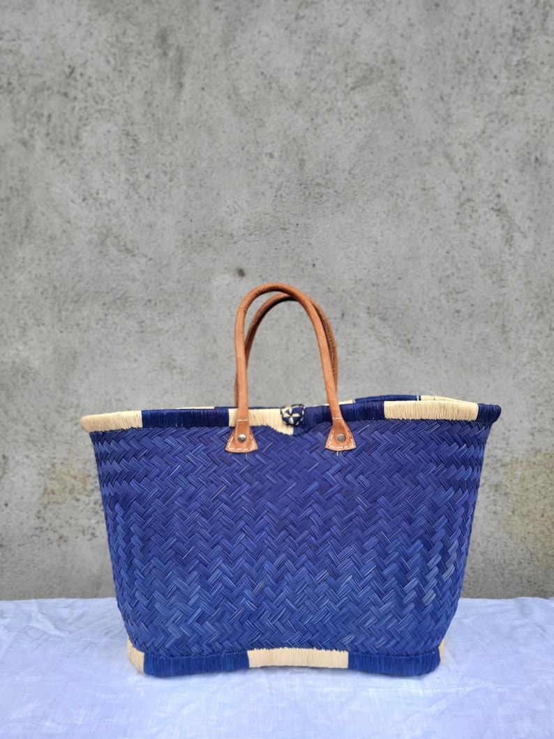 artisan woven straw basket bag, straw basket, raffia bag, wicker basket, shopping basket, artisan tote image 8