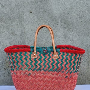 artisan woven straw basket bag, straw basket, raffia bag, wicker basket, shopping basket, artisan tote image 9