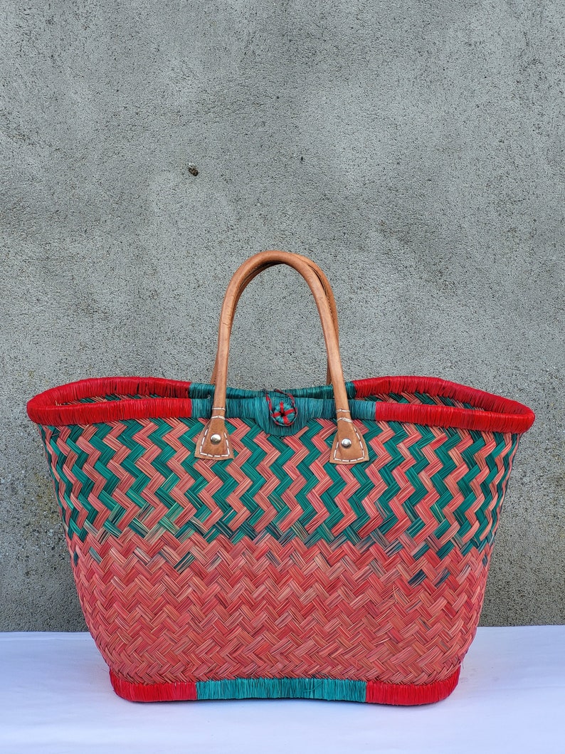 artisan woven straw basket bag, straw basket, raffia bag, wicker basket, shopping basket, artisan tote image 9