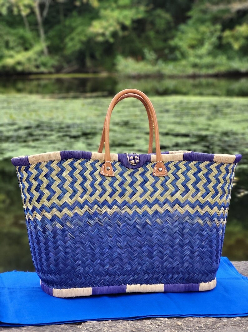 Panier cabas de paille tressée hot sale