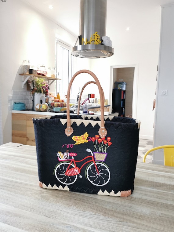 Tres grand sac de plage familiale sac de courses paille raphia tressee naturel fait main Etsy