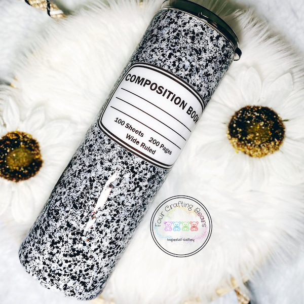 Composition Book Tumbler Etsy