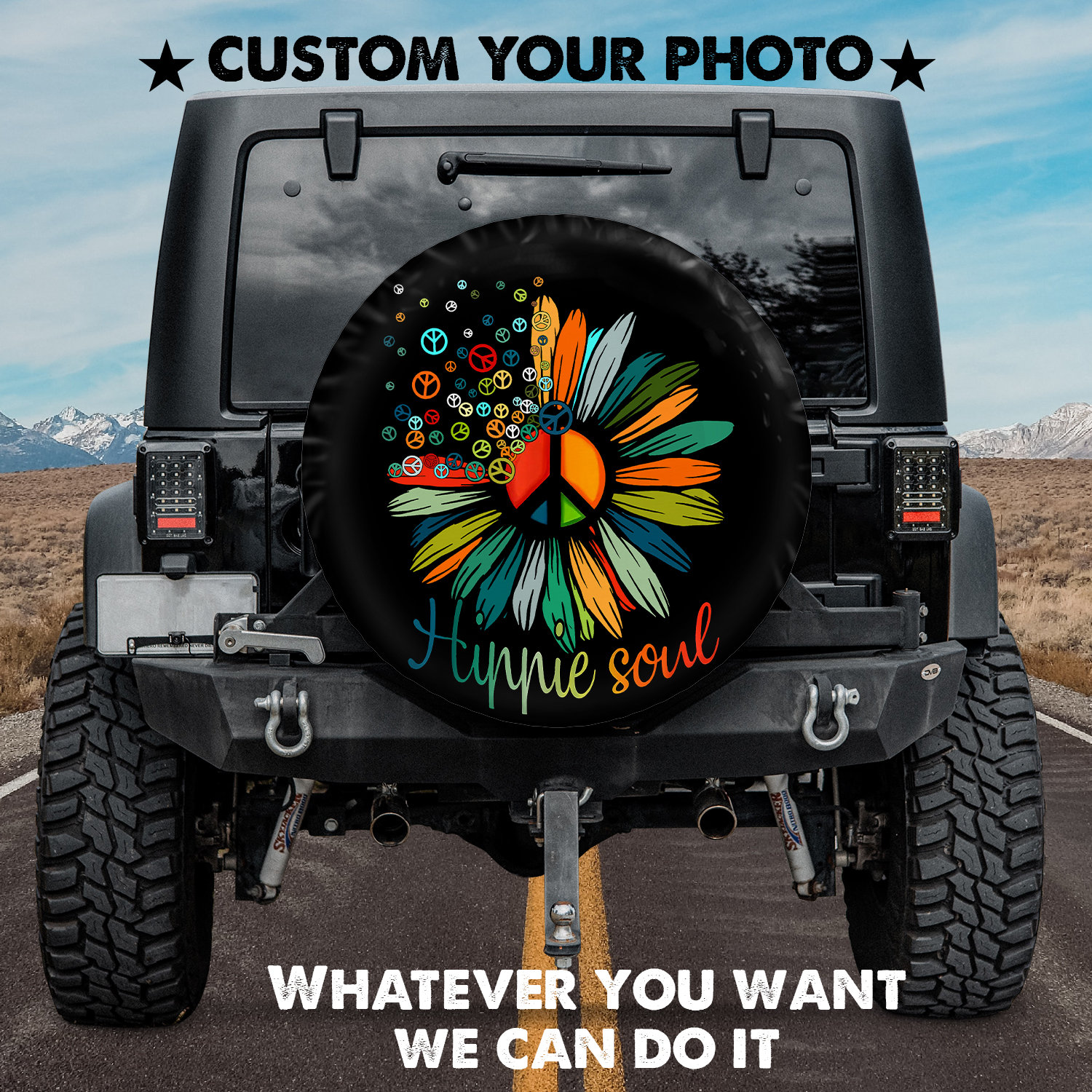 Hippie Soul Hippie Flower Gift For Him, Gift For Father, Christmas Gift, Spare  Tire Cover For Car, Personalized Camper Tire Cover, Designed  Sold By Linda